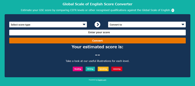 Global Scale of English Score Converter